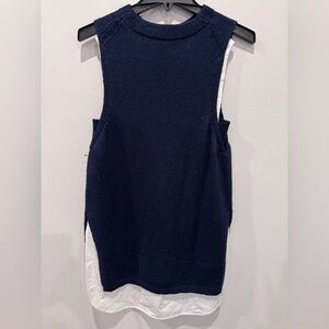 Brochu Walker Navy sleeveless layered top medium